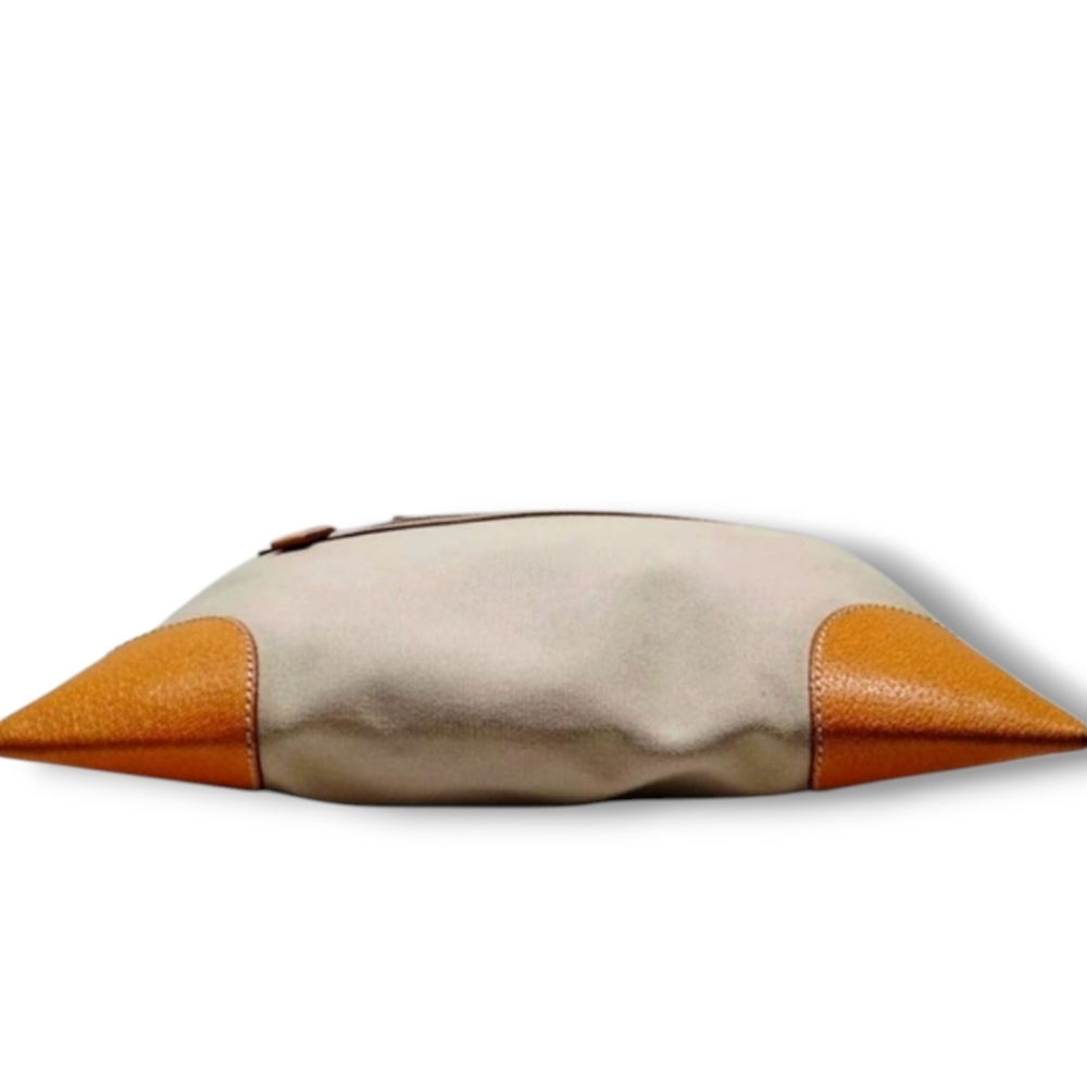 Prada Cinghiale Trimmed Y2K Cream Tan Orange Structured Vintage Canapa Tote Bag - Picture 8 of 14